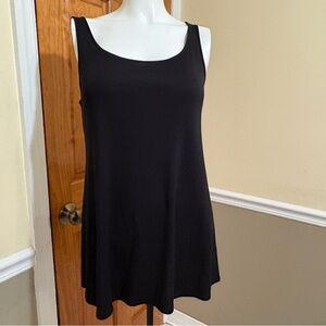 Eileen Fisher Elegant Stretch Silk Black Top Sz.PM